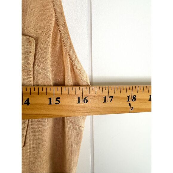 Anthro LEVEL 99 Tan Tencel Button Down Sleeveless Shirt Dress Sz S $112 - Picture 5 of 9